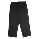 DICKIES Workwear Mens Twill Trousers Black Loose Straight W38 L30