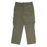 DICKIES Flex Workwear Cargo Mens Trousers Green Regular Straight W30 L27
