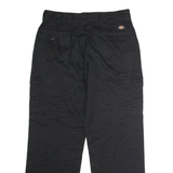 DICKIES Workwear Cargo Mens Twill Trousers Black Relaxed Straight W34 L32