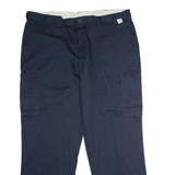 DICKIES Workwear Cargo Mens Twill Trousers Blue Regular Straight W46 L34