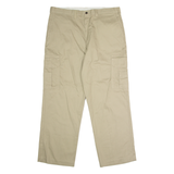 DICKIES Workwear Cargo Mens Twill Trousers Beige Regular Straight W38 L30
