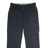 DICKIES Workwear Cargo Mens Trousers Black Regular Straight W36 L32