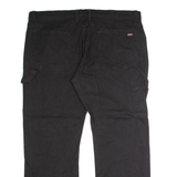 DICKIES Workwear Carpenter Mens Canvas Trousers Black Regular Straight W40 L30