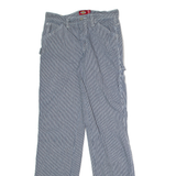 DICKIES Hickory Striped Workwear Carpenter Womens Twill Trousers Blue Straight W25 L30