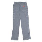 DICKIES Hickory Striped Workwear Carpenter Womens Twill Trousers Blue Straight W25 L30