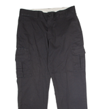 DICKIES Flex Workwear Cargo Mens Twill Trousers Black Regular Straight W36 L32