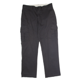 DICKIES Flex Workwear Cargo Mens Twill Trousers Black Regular Straight W36 L32