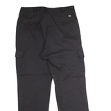 DICKIES Flex Workwear Cargo Mens Twill Trousers Black Regular Straight W36 L32