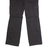DICKIES Workwear Cargo Womens Twill Trousers Black Relaxed Straight W34 L30