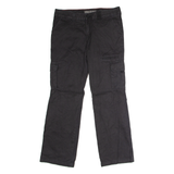 DICKIES Workwear Cargo Womens Twill Trousers Black Relaxed Straight W34 L30
