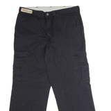DICKIES Workwear Cargo Mens Trousers Black Regular Straight W36 L30