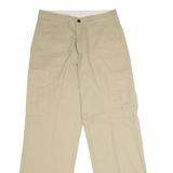 DICKIES Workwear Cargo Mens Twill Trousers Beige Regular Straight W30 L32