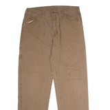 DICKIES Workwear Mens Canvas Trousers Brown Regular Straight W36 L32