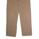 DICKIES Workwear Mens Canvas Trousers Brown Regular Straight W36 L32