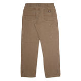 DICKIES Workwear Mens Canvas Trousers Brown Regular Straight W36 L32