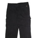 DICKIES Flex Workwear Cargo Mens Twill Trousers Black Regular Straight W34 L28