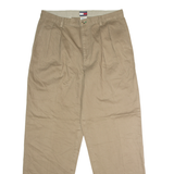 TOMMY HILFIGER Chino Mens Twill Trousers Beige Regular Straight W36 L32