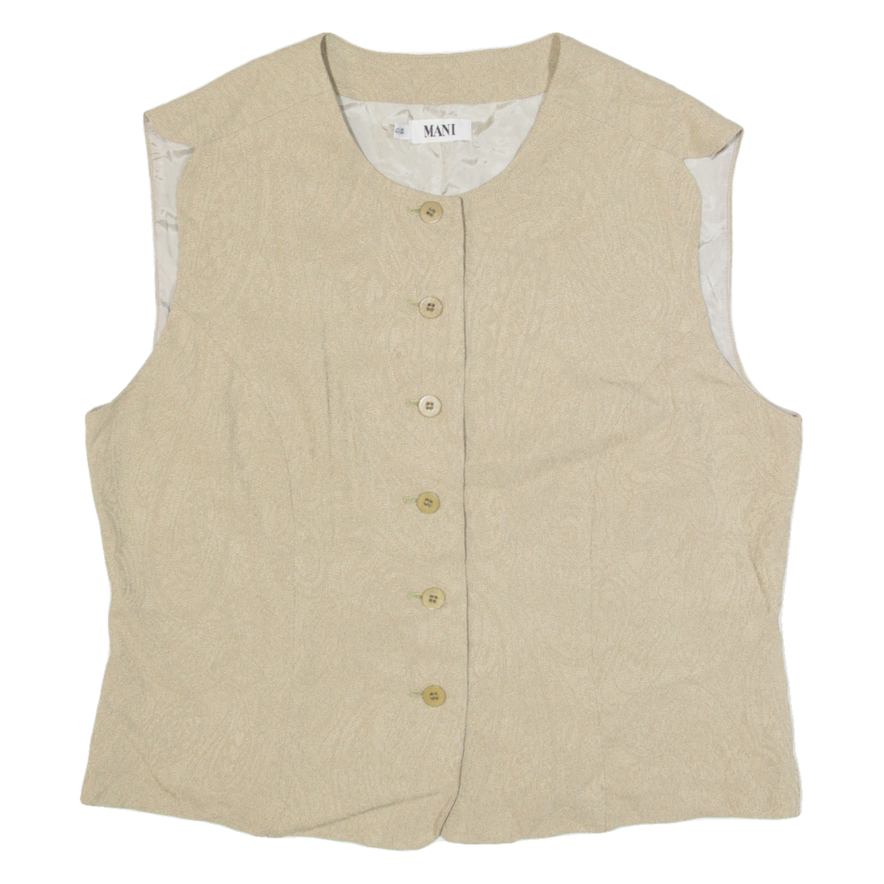 MANI Womens Blazer Waistcoat Brown 90s Paisley M – Cerqular