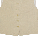 MANI Womens Blazer Waistcoat Brown 90s Paisley M