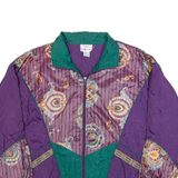 LAURA KATHERINE Womens Shell Jacket Purple 90s Crazy Pattern M