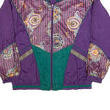 LAURA KATHERINE Womens Shell Jacket Purple 90s Crazy Pattern M