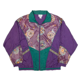 LAURA KATHERINE Womens Shell Jacket Purple 90s Crazy Pattern M