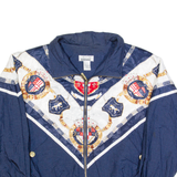 LAVON Petites Womens Shell Jacket Blue 90s Crazy Pattern M