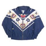 LAVON Petites Womens Shell Jacket Blue 90s Crazy Pattern M