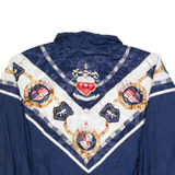 LAVON Petites Womens Shell Jacket Blue 90s Crazy Pattern M