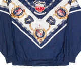 LAVON Petites Womens Shell Jacket Blue 90s Crazy Pattern M