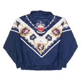 LAVON Petites Womens Shell Jacket Blue 90s Crazy Pattern M