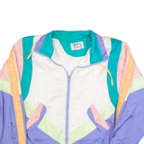 CLIPPER BAY Womens Shell Jacket Cream 90s Colourblock M