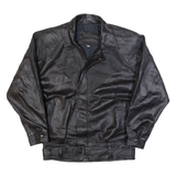 Belted Womens Biker Jacket Black Leather 90s M