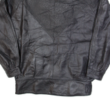 Belted Womens Biker Jacket Black Leather 90s M