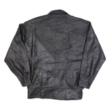 Belted Womens Biker Jacket Black Leather 90s M