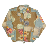 EAST WEST Womens Jacket Brown Silk Crazy Pattern L