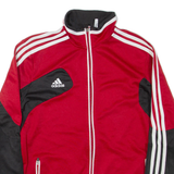 ADIDAS Womens Track Jacket Red Colourblock UK 16