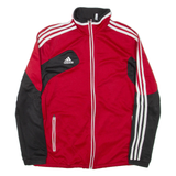 ADIDAS Womens Track Jacket Red Colourblock UK 16