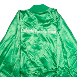 SATINS Colgate Parade Team Mens Bomber Jacket Green Satin Nylon 80s USA M