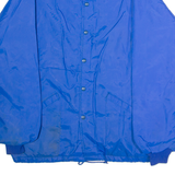 SWINGSTER Faux Fur Lined Mens Coach Jacket Blue Nylon 90s L