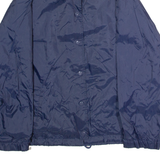 Womens Coach Jacket Blue Satin Nylon 80s M
