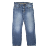 LEVI'S 505 Jeans Mens Blue Regular Straight Stone Wash W36 L32