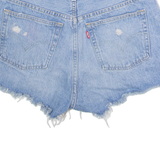 LEVI'S 501 Big E Distressed Womens Denim Shorts Blue Classic S W28