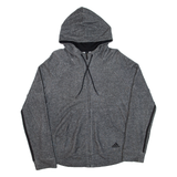 ADIDAS Womens Grey Hoodie Full Zip L