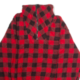 PACIFIC TRAIL Mens Patterned Fleece Red Check 1/4 Zip 90s XL