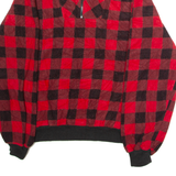 PACIFIC TRAIL Mens Patterned Fleece Red Check 1/4 Zip 90s XL