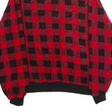 PACIFIC TRAIL Mens Patterned Fleece Red Check 1/4 Zip 90s XL