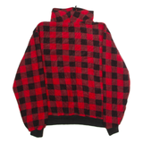 PACIFIC TRAIL Mens Patterned Fleece Red Check 1/4 Zip 90s XL