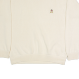 TOMMY HILFIGER Mens Jumper Cream Tight Knit XL