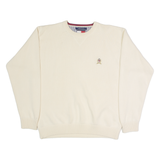 TOMMY HILFIGER Mens Jumper Cream Tight Knit XL